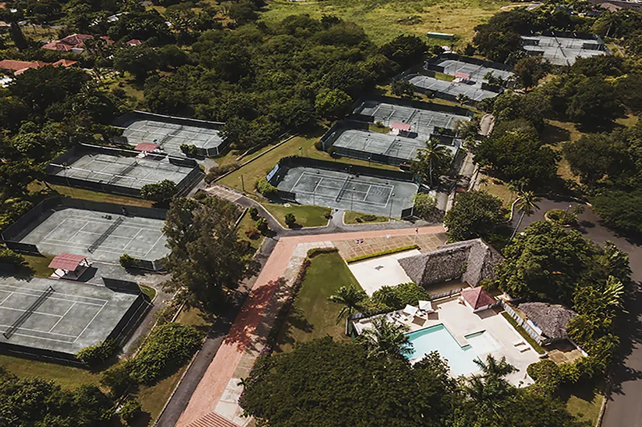 Tennis courts at the Racquet Center at the Caribbean's top resort for villa rental guests