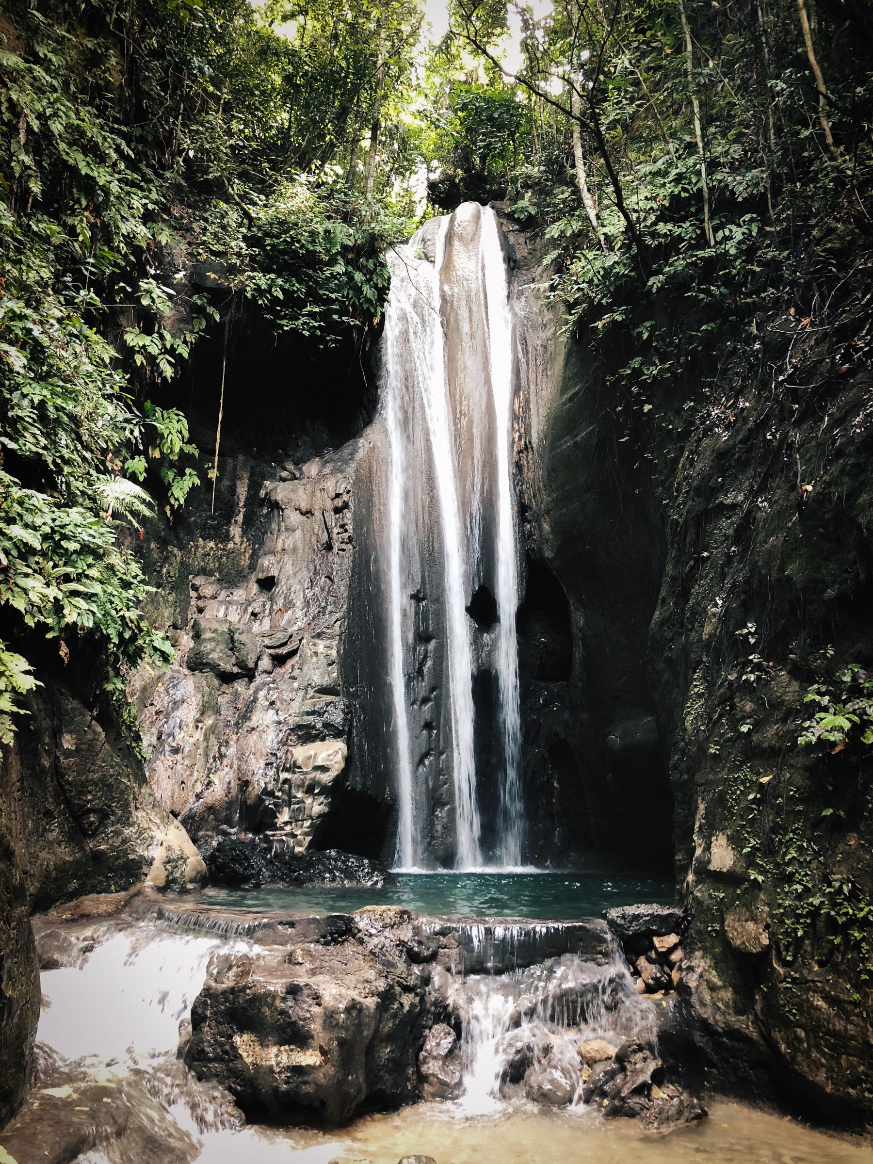 Waterfall in tropical forest, Dominican Republic