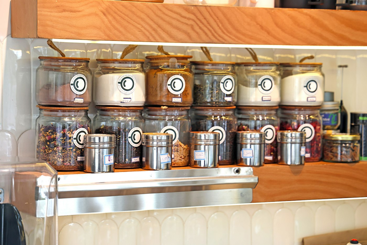 Pantry essentials in glass jars and canisters ready for a pre-stocked Casa de Campo villa