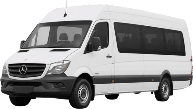 White Mercedes-Benz Sprinter van for group airport transfers from Santo Domingo (SDQ) to Casa de Campo®